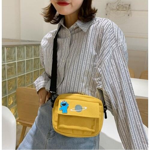 Mini Canvas Crossbody Bags for Women 2021 Small Female Handbags Shoulder Messenger Bag Korean Lady Student Flap Phone Bag Purses