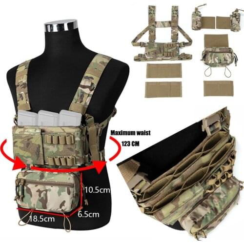 Tactical Lightweight Chest Drill Module SS MK3 Chest Hanging CP Camouflage Summer Chest Bag Vest Combat Pouch 5.56 MAG Air Gun