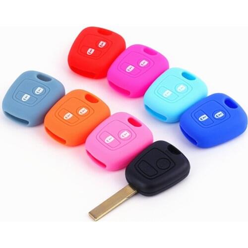 Flip Remote Key Cover Silicone Car Key Case Protector Skin Holder For Peugeot 107 206 207 307 408 For Citroen C1 C2 C3 C4 Xsara