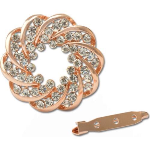 MZC 2017 Pink Flower Brooch for Womens Femme Broches Mujer Dress Broches Femininos Hijab Pins Crystal Acrylic Rhinestone Brooch