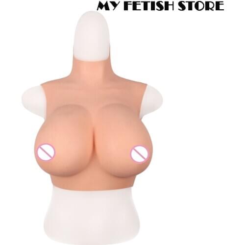 5G Sleeveless Cross dressing Realistic Soft Silicone B-G Cup Breast Form Suit Fake Boobs Suit For Transgender Shemale Drag Queen