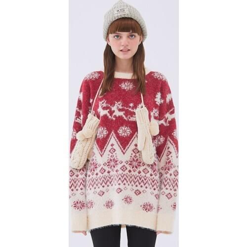 Women Sweater Warm Christmas Casual Korean Style Man Woman Pullover 2020 Autumn Winter Loose Vintage Jumper Knitted Sweaters