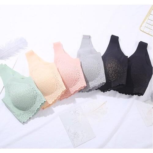 1 Piece Underwear Womens Bra Solid Color Seamless Bras Vest Lace Beauty Back Bra With Pad For Women VIP Dropshipping