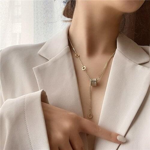 2021 New Arrival 14K Gold Plated Geometric Pendant Necklaces for Women Elegant Opal Charm Necklaces