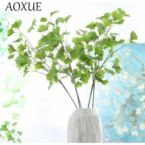 80cm 3 branches simulation plants ginkgo leaf fake flower artificial leaf home garden decoration wedding flower arrangement