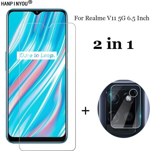 2-in-1 For Realme V11 5G 6.5" Camera Lens Protection Film + Front Clear Tempered Glass Screen Protector