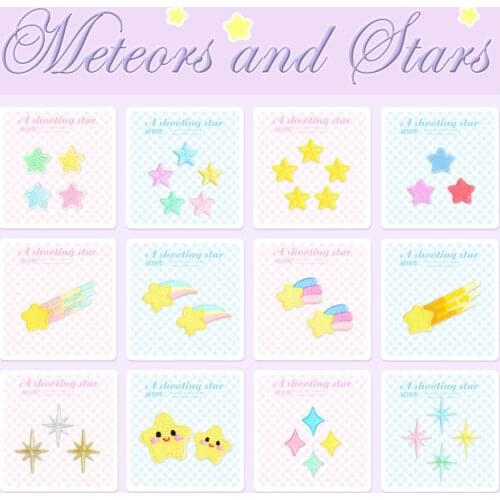 AHYONNIEX Small Star Teenage Bow Embroidery Repair Patches Bag Jacket Jeans Cartoon Iron On Patches for Clothes Dress Shoes