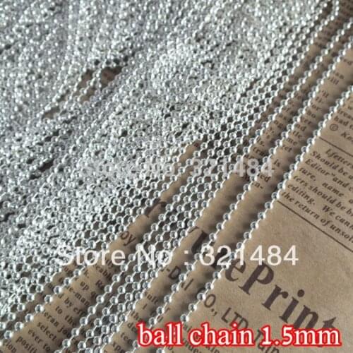 Diy silver plated ball bead link chain 1.5mm ball chains findings 100m accessories for jewelry making supplies