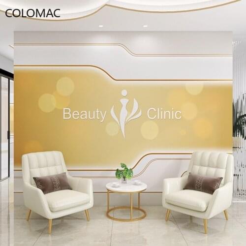 Colomac Custom Light Luxury Style Beauty Salon Wallpaper Company Reception Counter Background Geometric Mural Drop Shopping