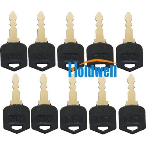 Holdwell 10 PCS 212 Ignition Keys D554212 for Doosan Daewoo Forklift D25 D35 G25 G35