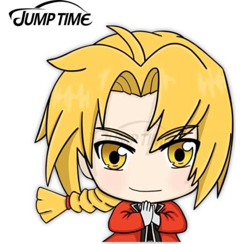 JumpTime 13 x 5cm Ed Elric Chibi Styled Full Metal Alchemist Inspired Peeker Car Stickers Decals Graphics Car Accessories Decor
