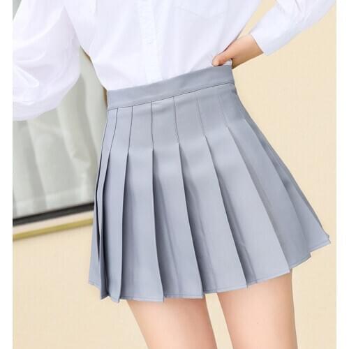 Korean Girls Sport Skirts A-Line Pleated Tennis Skirt Black Short Dress Student Youth Cheerleaders Uniform Training Clothing