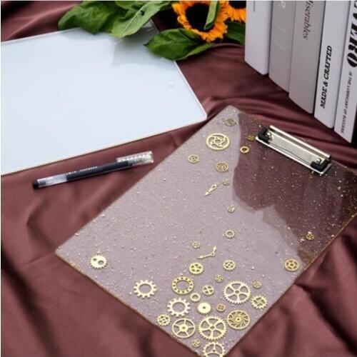 Crystal Epoxy Resin Mold File Clipboard Casting Silicone Mould DIY Making Tools F3MD