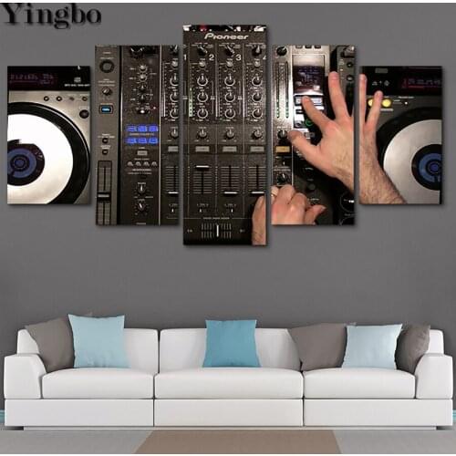 Full square round drill diamond painting 5 Panel Music DJ Console Instrument Mixer 5d diy diamond embroidery icon modern decor