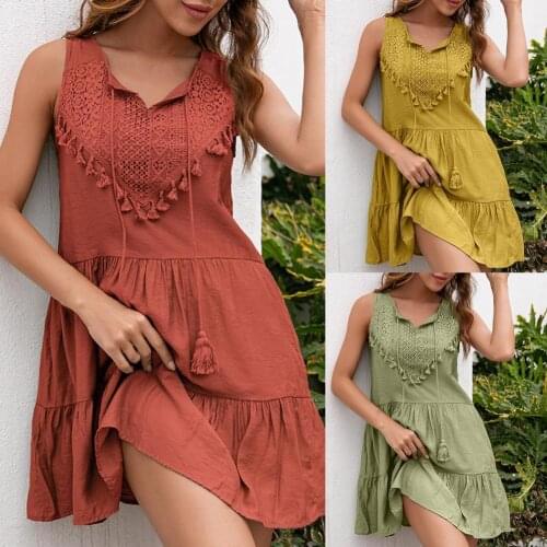 Hot Sales Travel Dress Beautiful Elegant Trendy Sleeveless Summer Beach Dress for Dating