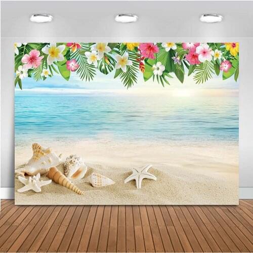 MOCSIKA Summer holiday Backdrop Sandy Beach Blue Sky and Sea Background for Photo Studio Birthday Theme Party Decoration Props