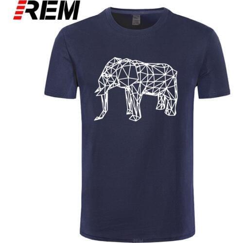 REM Men Summer Novelty Geometric Elephant Design T Shirt Africa Wild Animals Fashion Tops Tees New Hipster T-Shirt Brand Tshirt