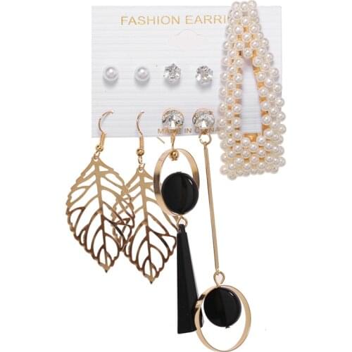 Tassel Acrylic Earrings For Women Bohemian Earrings Set Big Geometric Drop Earring 2020 Pearl Earrings Set DIY Fashion Jewelry
