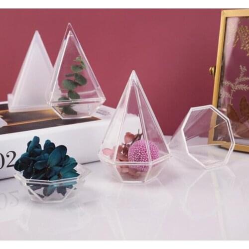New transparent silicone mold resin storage box ring necklace mold epoxy resin pyramid mold for jewelry
