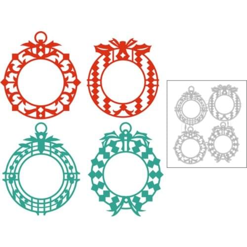 2020 New 4 Pcs Circle Frame Metal Cutting Dies Iris and Merry Christmas Die Cut Scrapbooking For Craft Card Making no Stamps Set