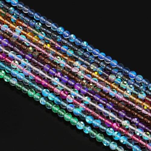 New Arrival 6MM Glass Synthesis Moon Loose Spacer Beads For Necklace & Bracelet & DIY Jewelry Making