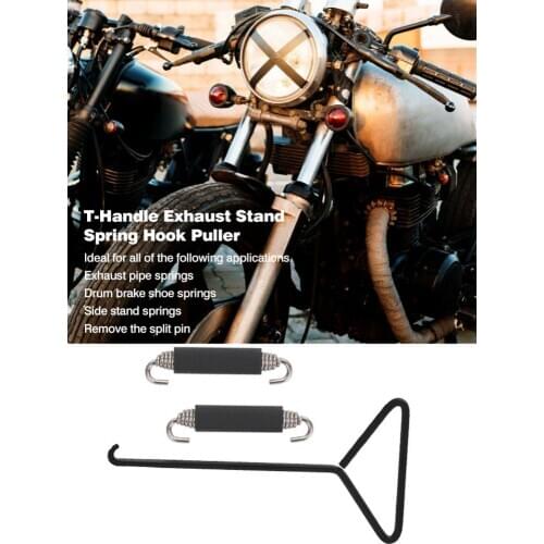 Motorcycle Spring Hooks Stainless Steel T-Handle Exhaust Stand Puller Tools Motocross Motorbike Installing Removing Accessories