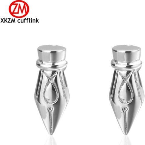 Luxury Men Silvery pen head Cufflinks High Quality Lawyer Groom Wedding Cufflinks For Mens Shirt Cuff Links French Jewelry