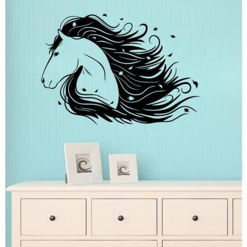 Removable Beautiful Horses Head Kids Room Wall Decal Art Bedroom Decor Horse Wall Sticker Vinyl Creative Wall Paper A-128