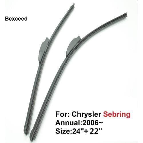 For CHRYSLER Sebring 24"+22" High Quality Bexceed of Car windshield flat rubber wiper blade