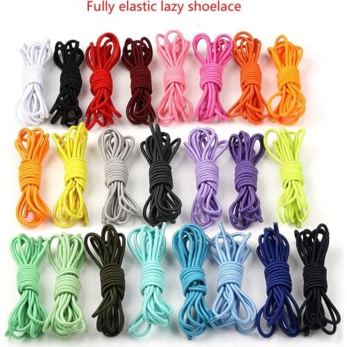 1Pair Round Solid Shoelaces Top Quality Latex Wire Shoes Lace Solid Classic Round Shoelace Sneakers Boots Shoes String
