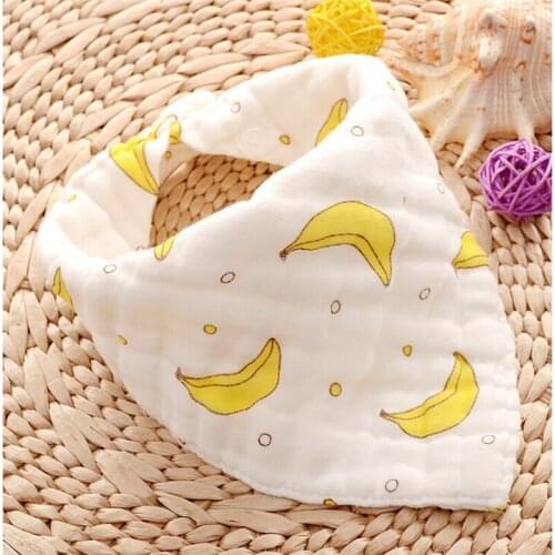 1pc 2021 New Baby Bib 100% Natural Cotton Soft Fruit Style Headscarf Baby Blouse Snoring Cloth Feeding Saliva Towel Baby Using