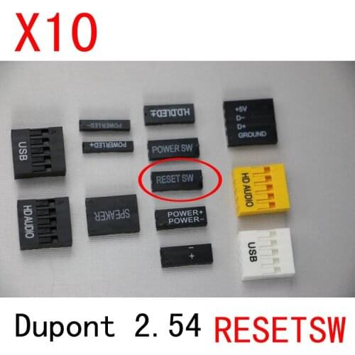 10pcs 2Pin 2.54 dupont dupont connector lettering RESET SW TJC8 2.54mm pitch connector replace Molex connector