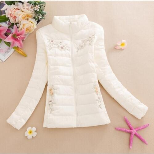 2021 Women Short Down Jacket Winter Long Sleeve TurnDown Collar White Duck Down Coat Warm Down Parkas Oversize Outwear Y60