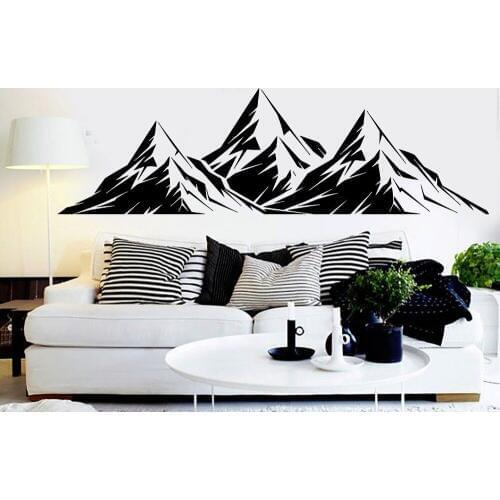 3D Vinyl Wall Mural Large Size Mountains Wall Sticker For Home Living Room Art Decoration Wall Sticker Y-810