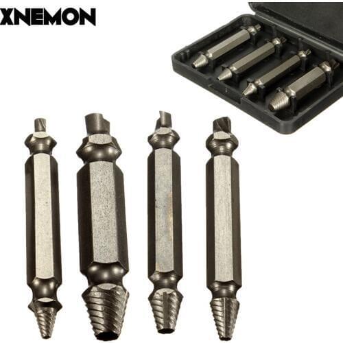New 4pcs Screw Remover Drill Bits Guide Set Broken Bolt Extractor Easy Out Drill Bit Tool 5cm Long Remover Bolt Stud Tool