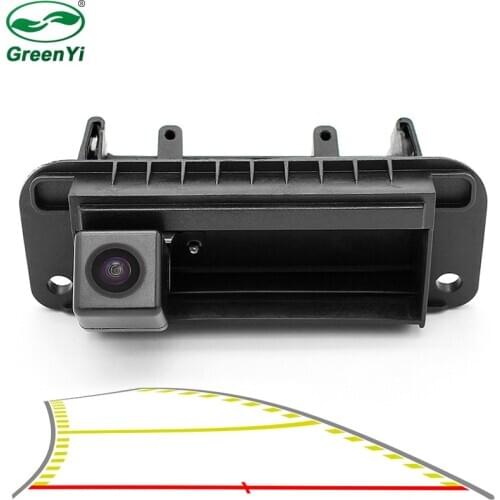Car Dynamic Trajectory Parking Lines Vehicle Rear View Trunk Handle Camera For Mercedes Benz C Class W204 C180 C200 C260