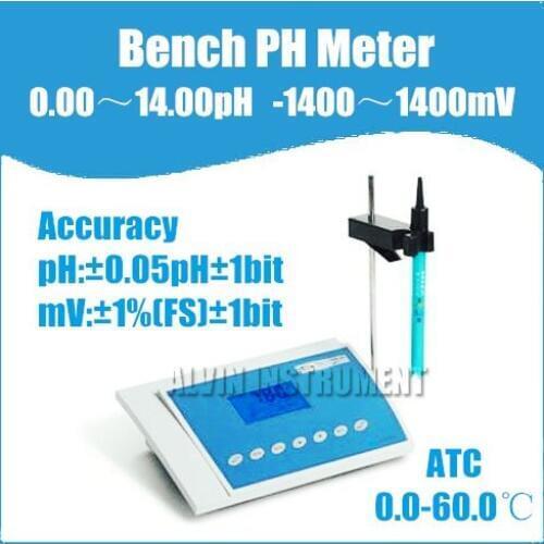 Free Shipping Bench PH Meter Tester (0.00~14.00)pH 0~+-1400mV Accuracy:+-0.05pH
