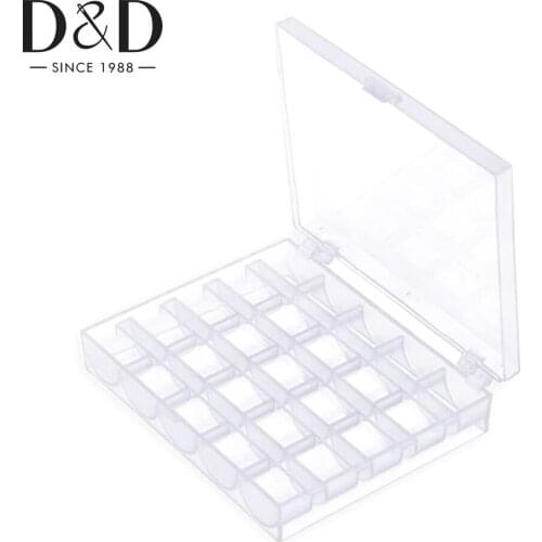 Bobbin Case 25 Grid Transparent Plastic Case Sewing Machine Bobbin Organizer Storage Box for Sewing Machine Holder Box