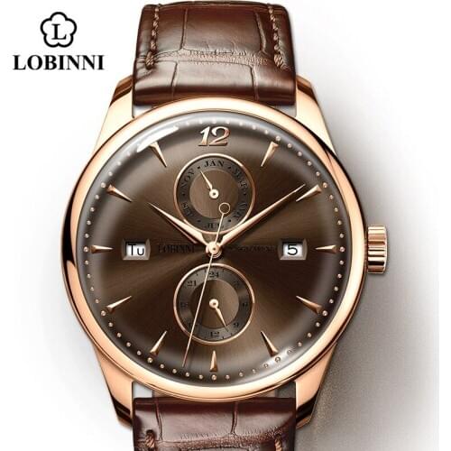 Lobinni Fashion Mens Watches Top Brand Luxury Haiou Movement Men Mechanical Watches Sapphire erkek kol saati 50M Waterproof