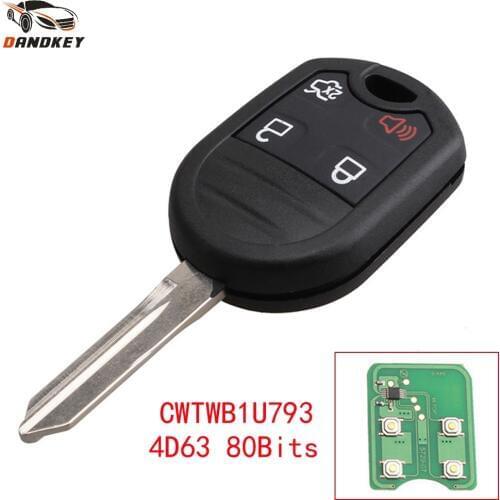 Dandkey 4 Buttons Fob For Ford Edge Explorer Escape 2011-2015 Maverick 315mhz CWTWB1U793 With 4D63 80Bits Smart Remote Car Key