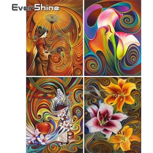 EverShine Diamond Painting Full Square Landscape 5D DIY Diamond Embroidery Abstract Rhinestone Mosaic Art Flower Handmade Hobby
