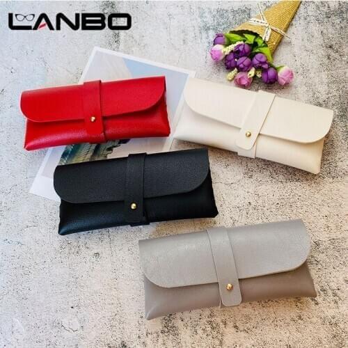 Fashion Men Women Portable Glasses Case Magnetic PU Leather Fold-able Sunglasses Eyeglass Box Holder Eyewear Accessories