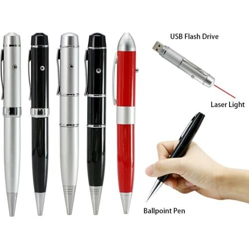 Hot Ballpoint Pen Model Laser Light Usb Flash Pen Drive Memory Stick Pendrive 4GB 8GB 16GB 32GB 64GB Business Gift USB Driver