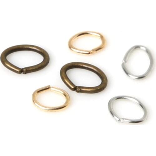 Hot Sale 200pcs/lot C Shape Oval Shape Open Jump Rings Gold 6x7mm Jewelry Findings For DIY Fashion Bracelet Jewelry Findings