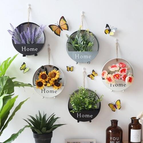 Creative Iron Hanging Wall Shelf Mounted Display Shelve Plant Flower Pot Living Room Decoration Storage Rack Home Wall Decor