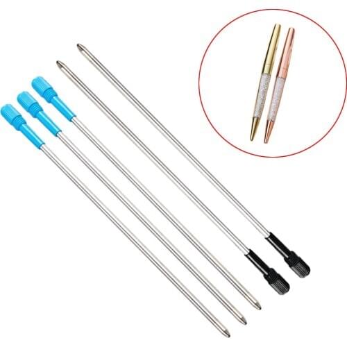 50 pcs/lot Metal pen refill for Crystal Diamond Ballpoint pen student pen rod cartridge core black blue color 10.5cm length