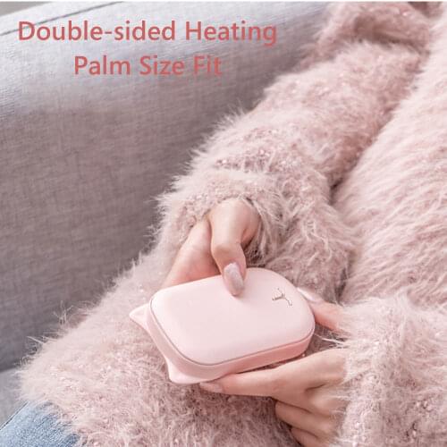 Mini Hand Warmer Cute Cartoon Cat Power Bank Portable Hand Warmer Double Side Fast Heating Winter USB Mini Heater Outdoor
