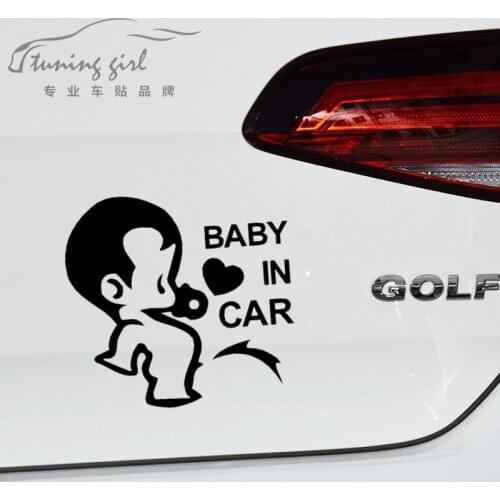 Car Stickers Baby In Car On Board Peeing Funny Creative Decals For Trunk Windshield Auto Tuning Styling D40