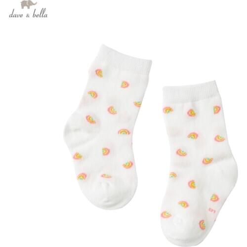 DBM16507 dave bella spring fashion baby girls cartoon print sock children girl socks