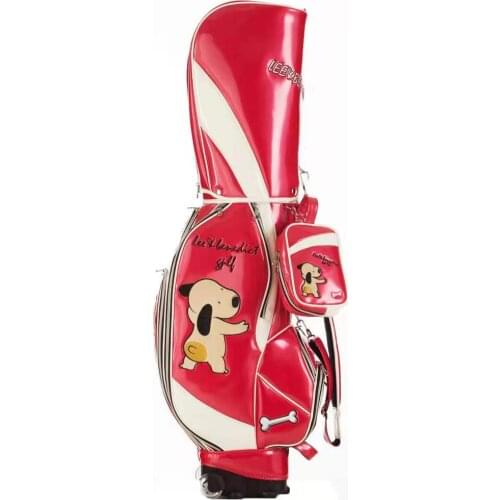 New Bag Defective Items New PLEEB Golf Bag With Wheel PU Double-Sided Leather Tie Rod Stand Ball Package Golf C
